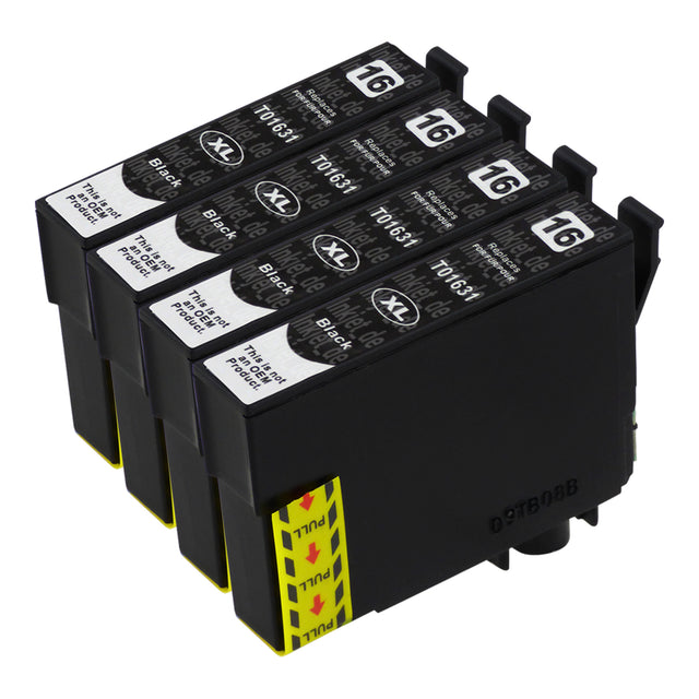 Kompatibel Epson T16XL Druckerpatronen Schwarz (4 Schwarz)