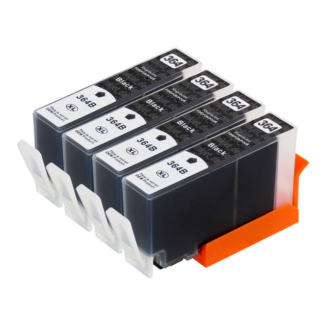 Kompatibel HP 364XL Druckerpatronen Schwarz (4 Schwarze)