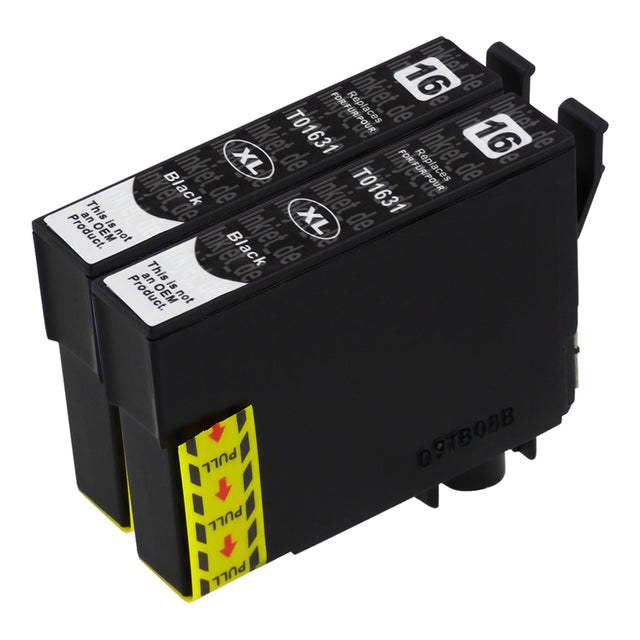 Kompatibel Epson T16XL Druckerpatronen Schwarz (2 Schwarz)