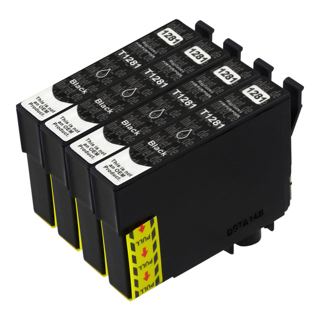 Kompatibel Epson T1281 Druckerpatronen Schwarz (4 Schwarz)
