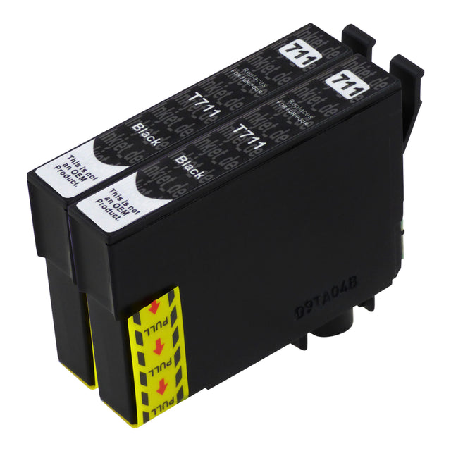 Kompatibel Epson T0711 Druckerpatronen Schwarz (2 Schwarz)