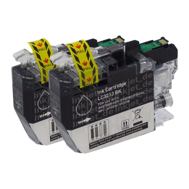 Kompatibel Brother LC3213XL Druckerpatronen Schwarz (2 Schwarz)