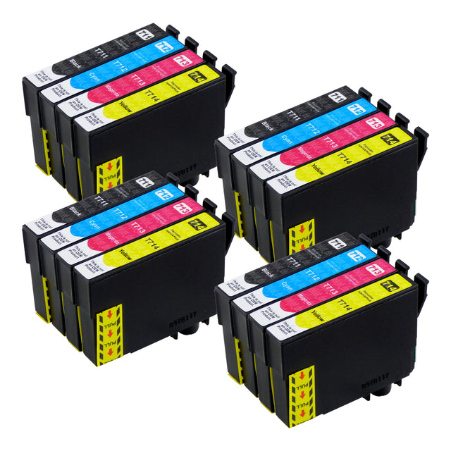 Kompatibel Epson T0715 Druckerpatronen Multipack (4 Schwarz + 12 Farben)
