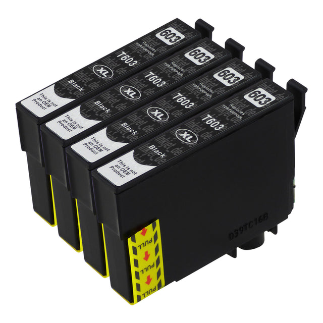 Kompatibel Epson 603XL Druckerpatronen Schwarz (4 Schwarz)