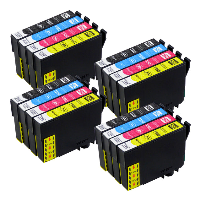 Kompatibel Epson 502XL Druckerpatronen Multipack (4 Schwarz + 12 Farben)