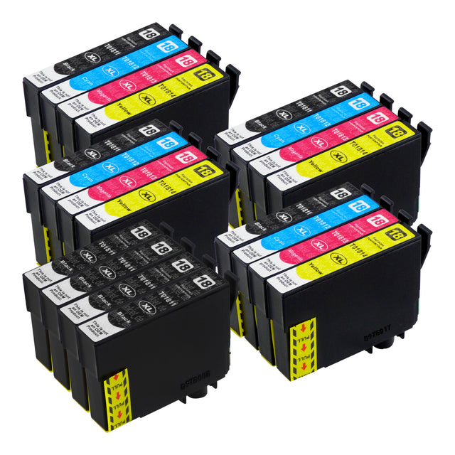 Kompatibel Epson T18XL Druckerpatronen Multipack (8 Schwarz + 12 Farben)