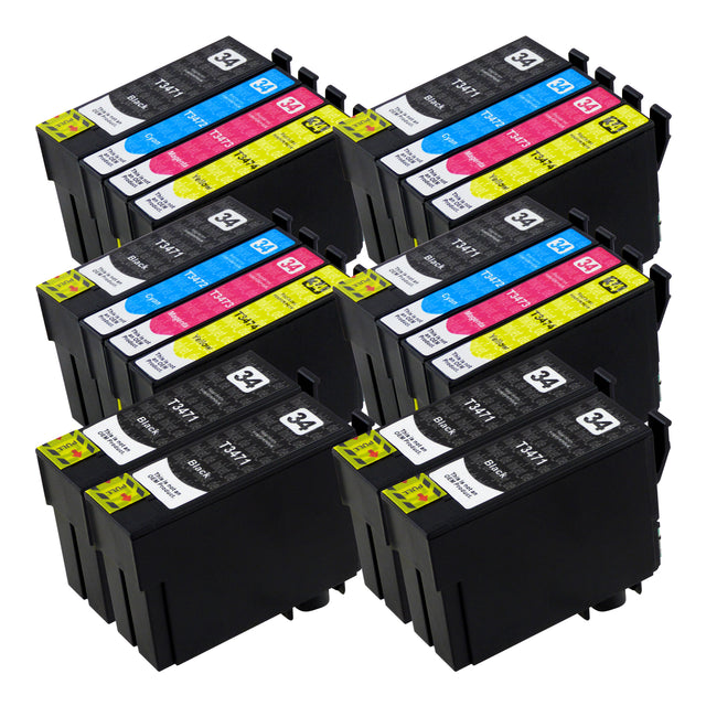 Kompatibel Epson T34XL Druckerpatronen Multipack (8 Schwarz + 12 Farben)