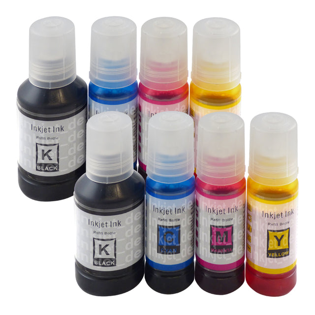 Kompatibel Epson Ecotank Tintentanks (2 Schwarz + 6 Farben)