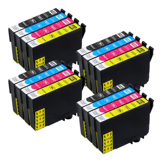 Kompatibel Epson 603XL Druckerpatronen Multipack (4 Schwarz + 12 Farben)