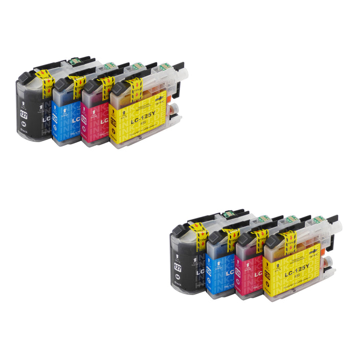 Kompatibel Brother LC127XL/LC125XL Druckerpatronen Multipack (2 Schwarz + 6 Farben)