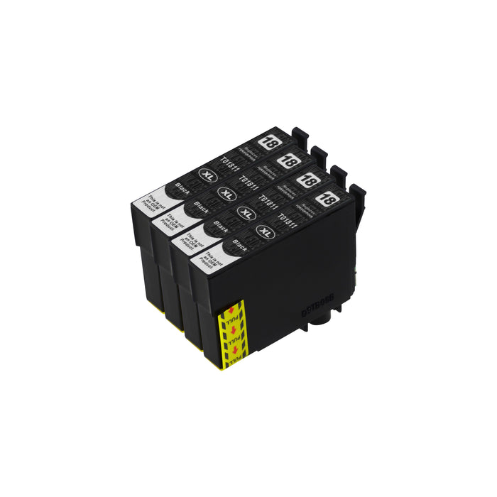 Kompatibel Epson T18XL Druckerpatronen Schwarz (4 Schwarz)