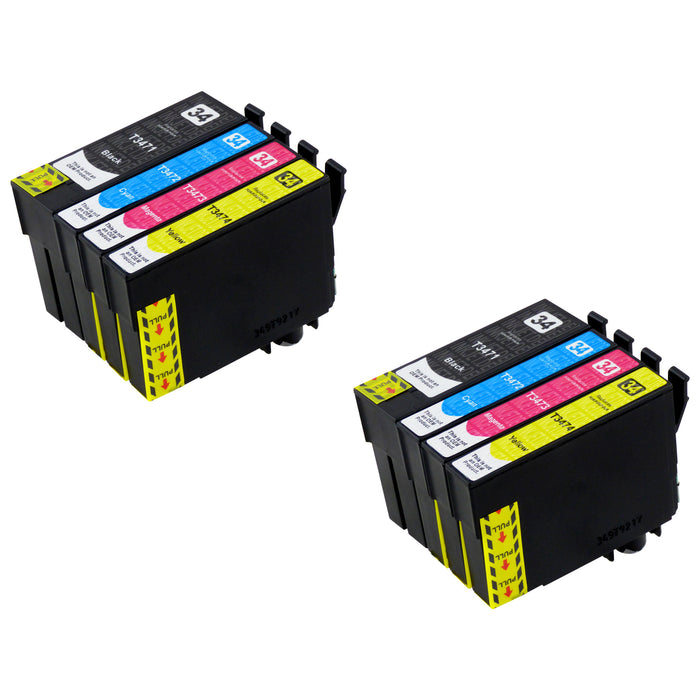Kompatibel Epson T34XL Druckerpatronen Multipack (2 Schwarz + 6 Farben)