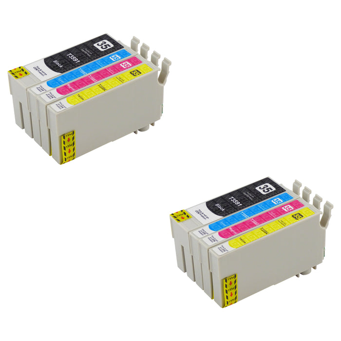 Kompatibel Epson T35XL Druckerpatronen Multipack (2 Schwarz + 6 Farben)